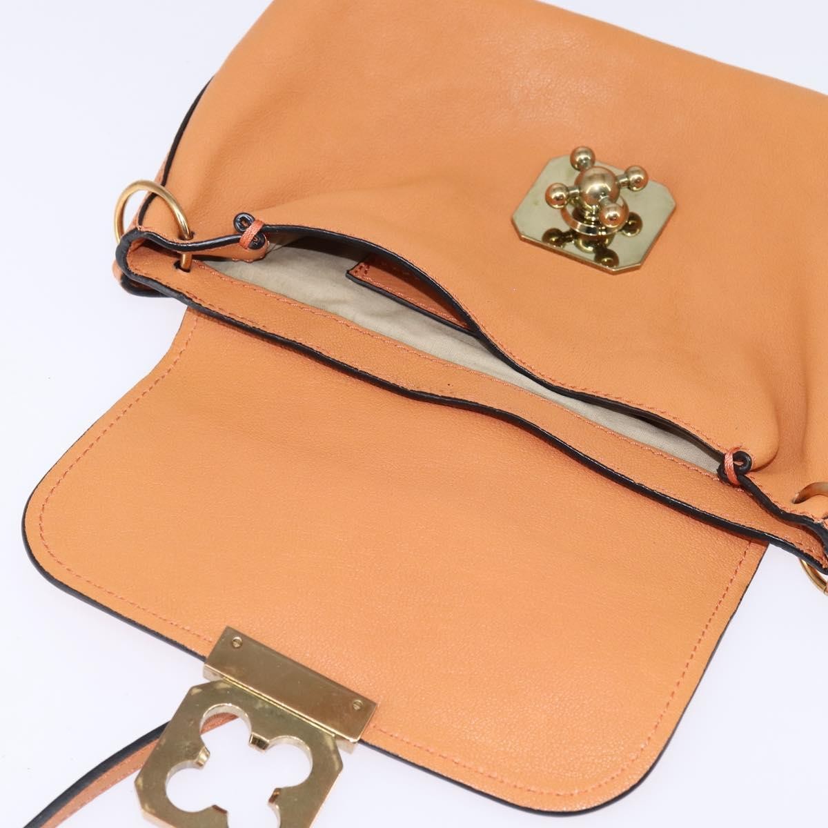 Chloé Chloé Chloe Shoulder Bag Leather Orange Gold Authentic BA5902