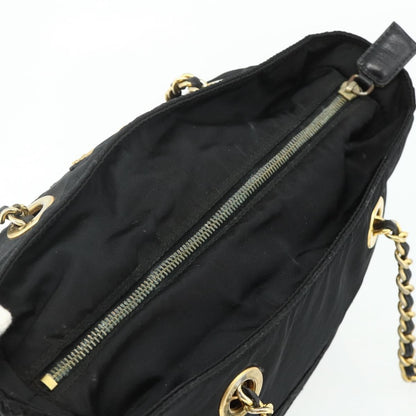 Prada PRADA Chain Tote Bag Nylon Black Gold Authentic 178129