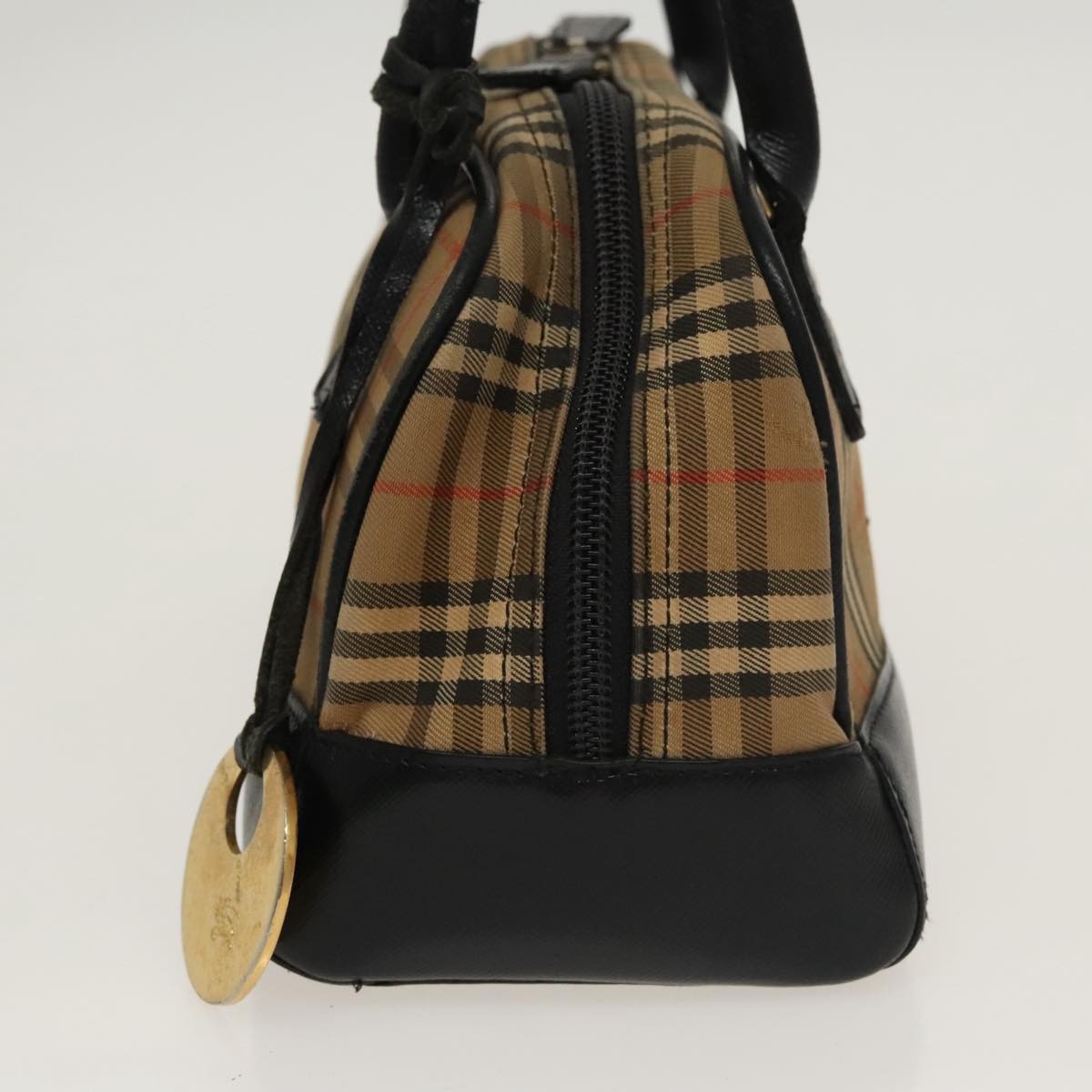 Burberry BURBERRY Nova Check Tote Bag Canvas Leather Beige Black Authentic 100692