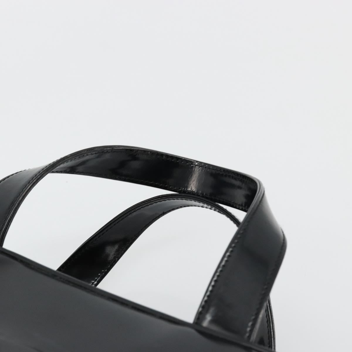 Gucci GUCCI Soho Hand Bag Patent Leather Black Silver 000 1274 0505 Authentic ep14495