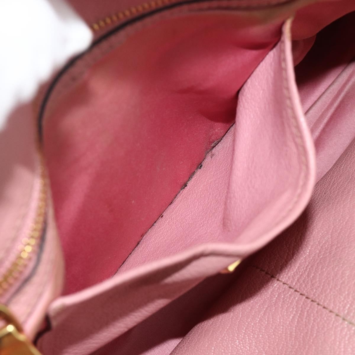 Miu Miu Miu Miu Hand Bag Leather Pink Gold Authentic 180081