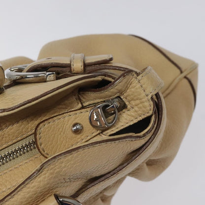 Salvatore Ferragamo Salvatore Ferragamo Gancini Shoulder Bag Leather Beige Silver Authentic EC551