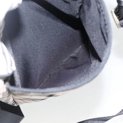 Burberry BURBERRY Nova Check Blue Label Shoulder Bag Nylon Beige Silver Authentic 173694