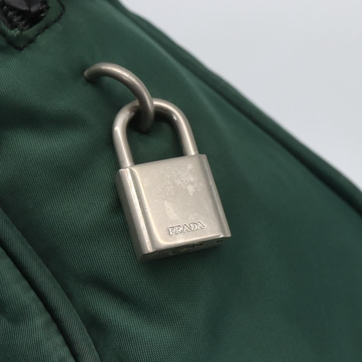 Prada PRADA Hand Bag Nylon Green Silver Authentic 154193