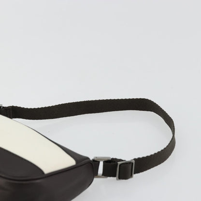 Gucci GUCCI Hand Pouch Bag Canvas Leather Brown White 92821 Authentic 177484A