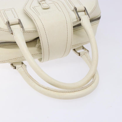 Loewe LOEWE Hand Bag Leather White Silver Authentic BA5296