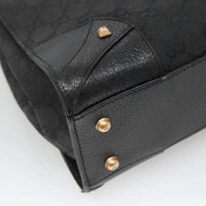 Gucci GUCCI GG Canvas Hand Bag Black Gold 120895 Authentic 130978