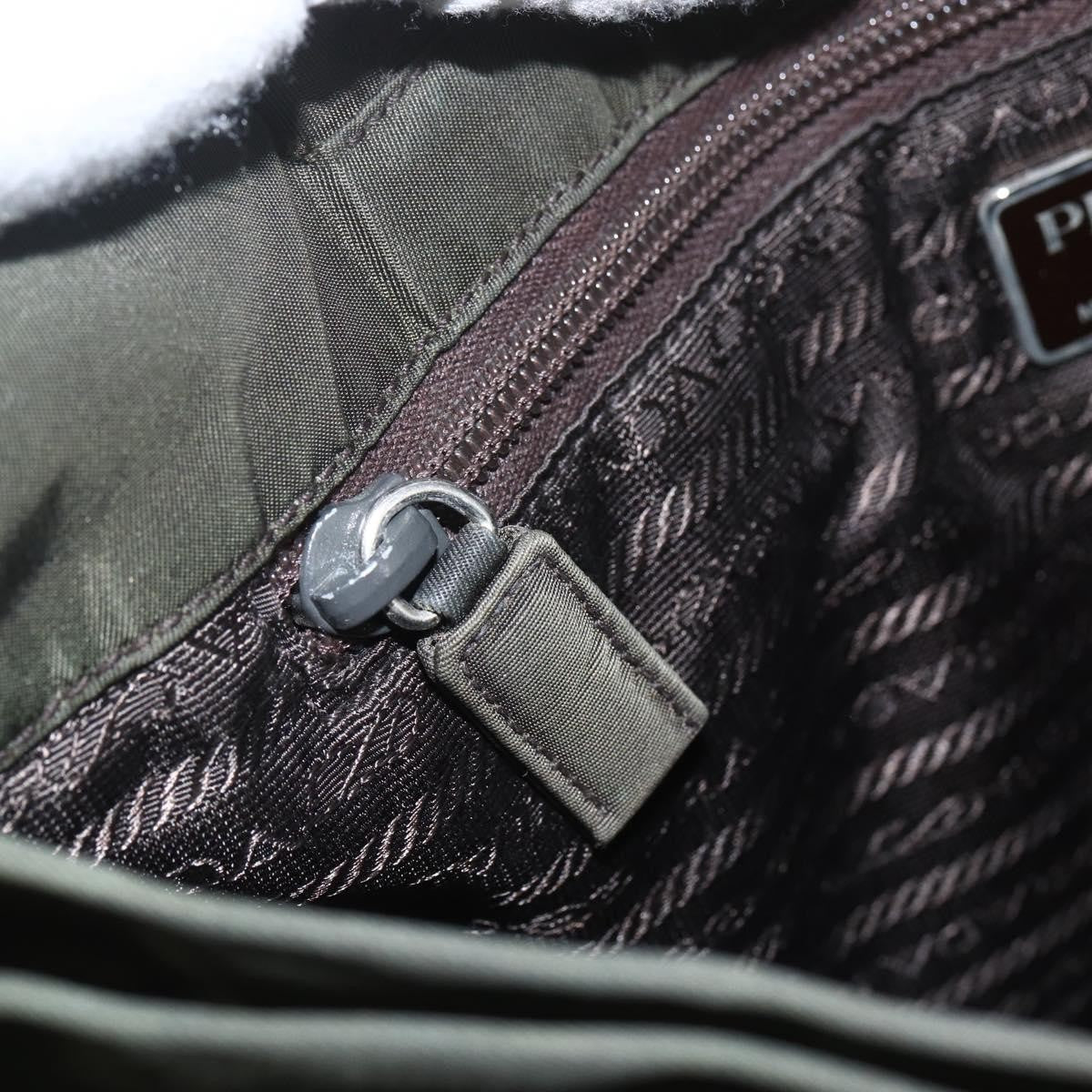 Prada PRADA Tote Bag Nylon Green Silver Authentic 151686