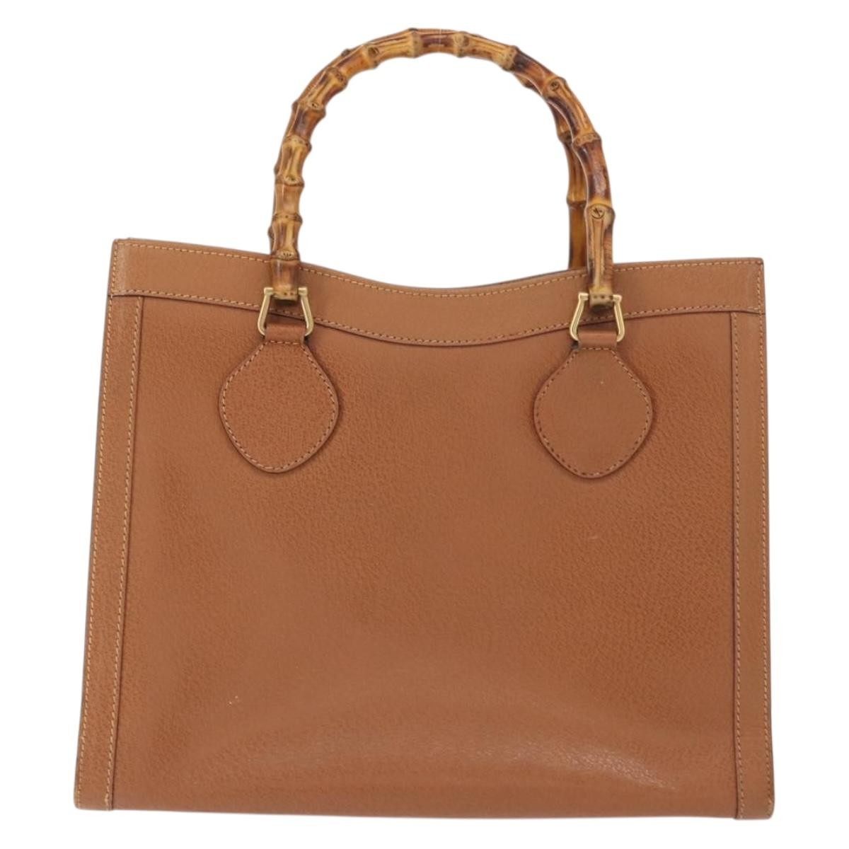 Gucci GUCCI Bamboo Hand Bag Leather Brown Gold 002 2853 0260 0 Authentic ep11300