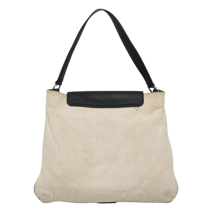 Gucci GUCCI Shoulder Bag Canvas Leather White Black Authentic ti2765