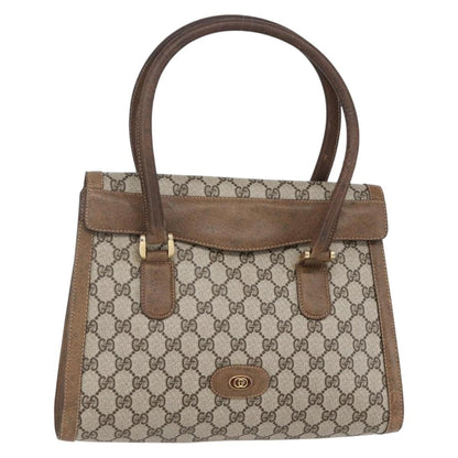 Gucci GUCCI GG Supreme Hand Bag PVC Beige Gold Authentic 150024