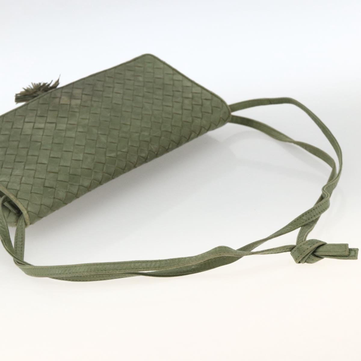 BOTTEGAVENETA BOTTEGAVENETA BOTTEGA VENETA INTRECCIATO Shoulder Bag Leather Khaki Gold Authentic BSZ346