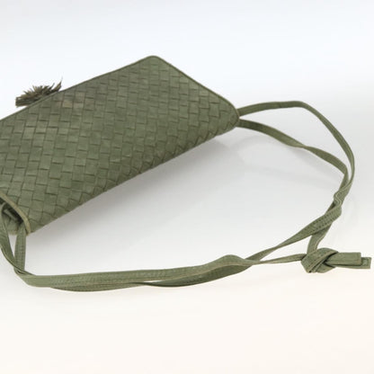 BOTTEGAVENETA BOTTEGAVENETA BOTTEGA VENETA INTRECCIATO Shoulder Bag Leather Khaki Gold Authentic BSZ346