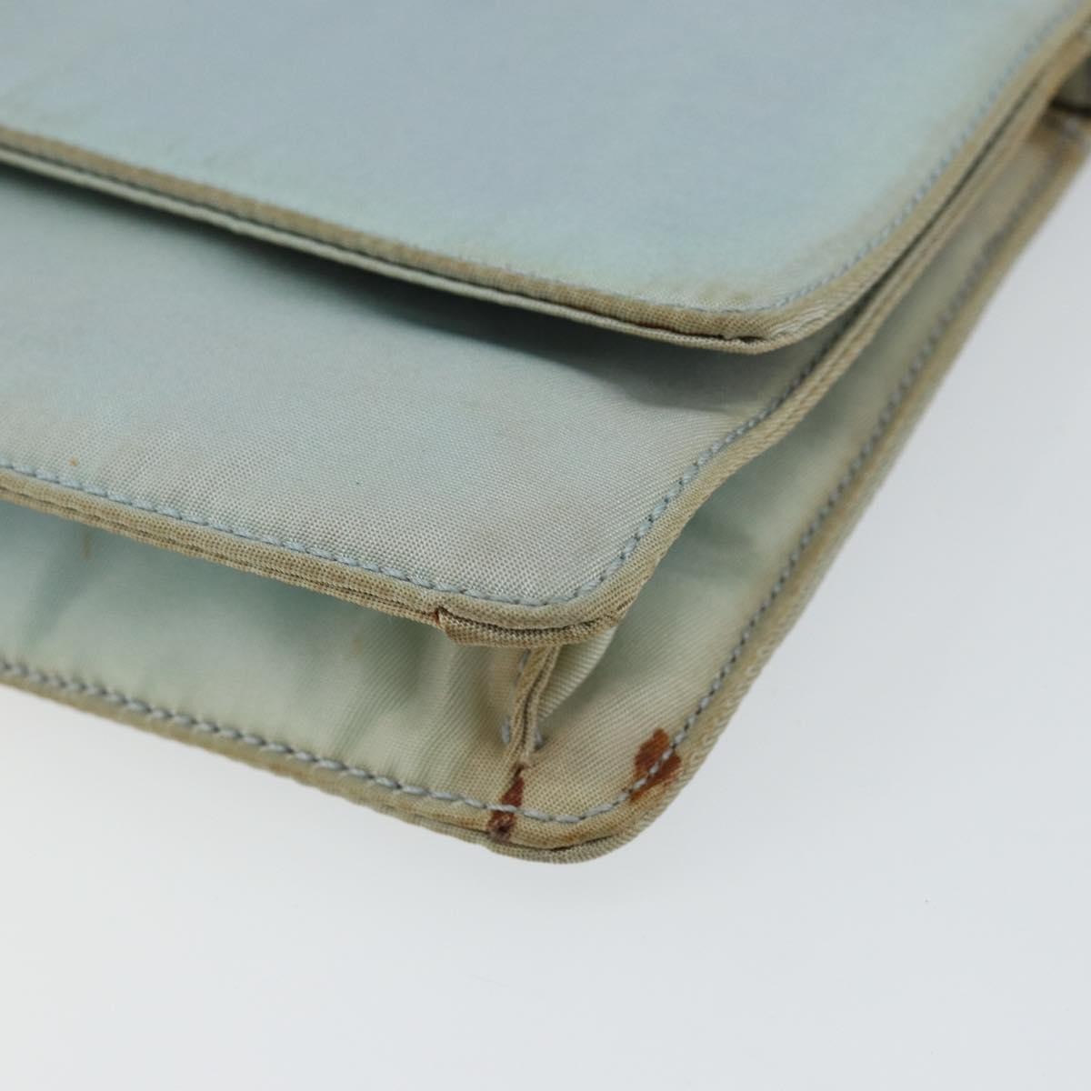 Prada PRADA Shoulder Bag Nylon Light Blue Gold Authentic 143505