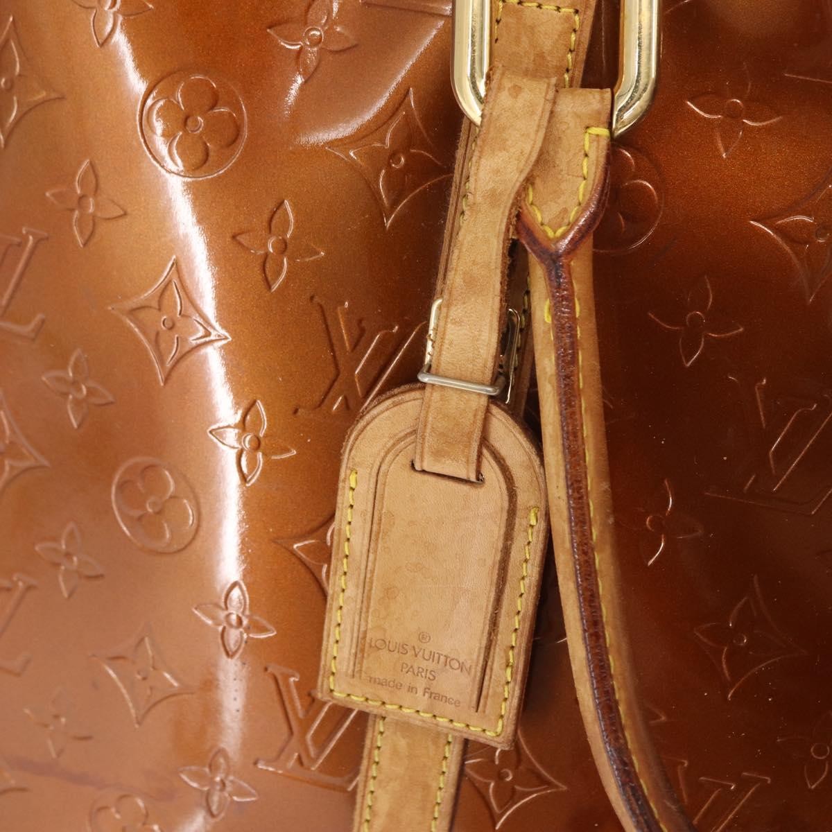 Louis Vuitton LOUIS VUITTON Monogram Vernis Van Damme Hand Bag Bronze M91125 LV Authentic BA8606