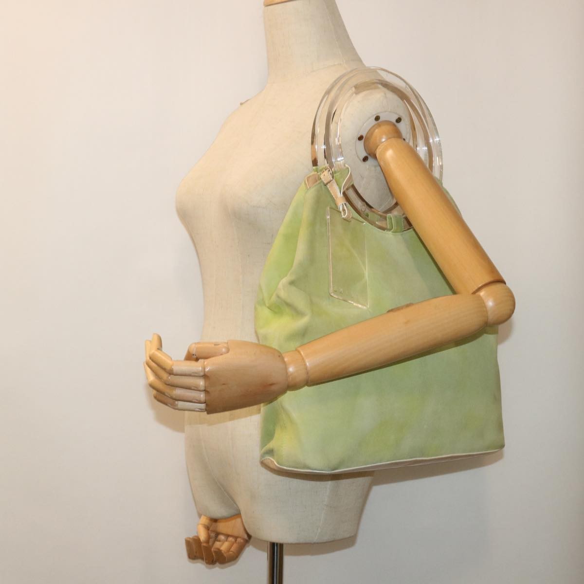 Celine CELINE Hand Bag Suede Green Authentic 53736V
