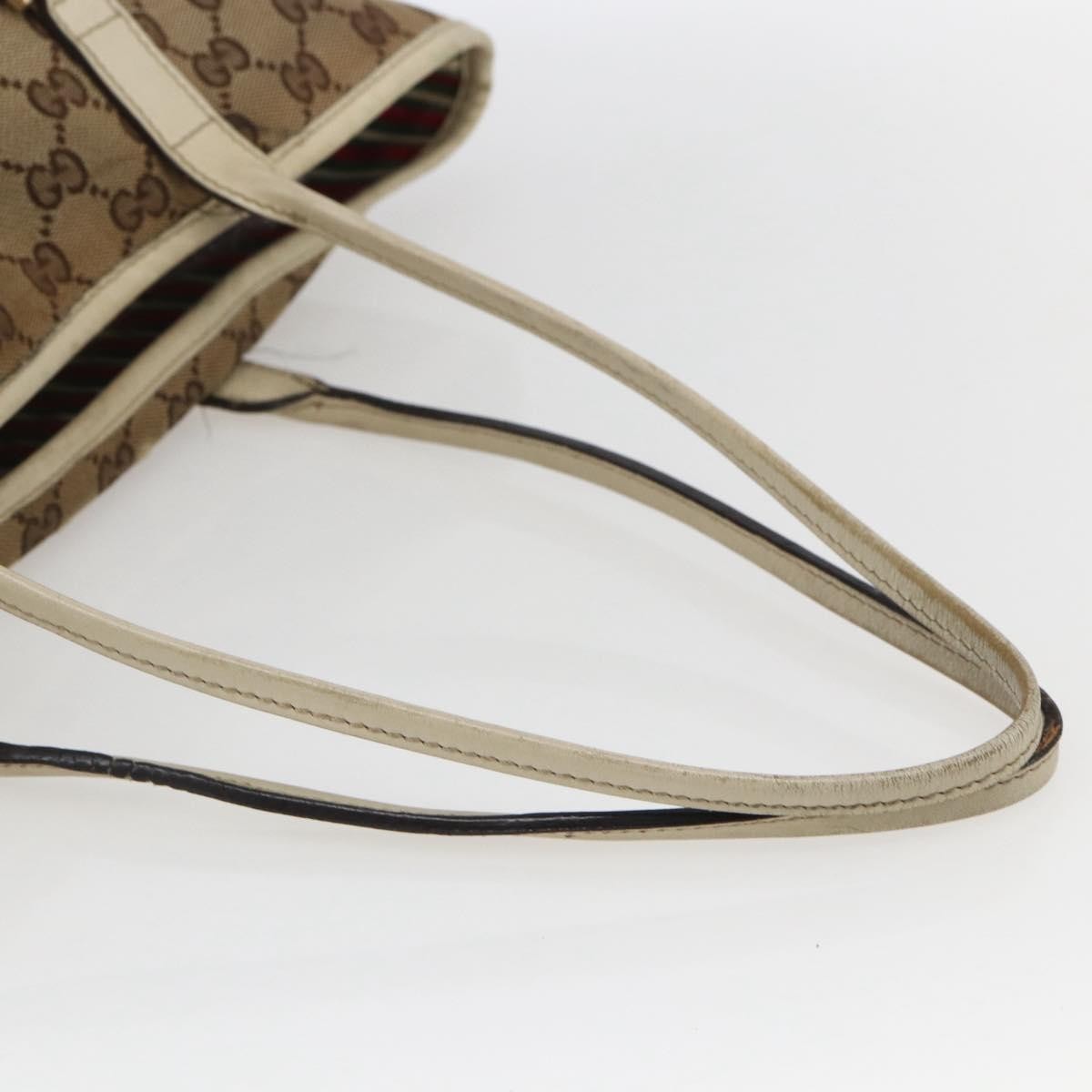Gucci GUCCI GG Canvas Tote Bag Beige Gold 169946 Authentic BA9932