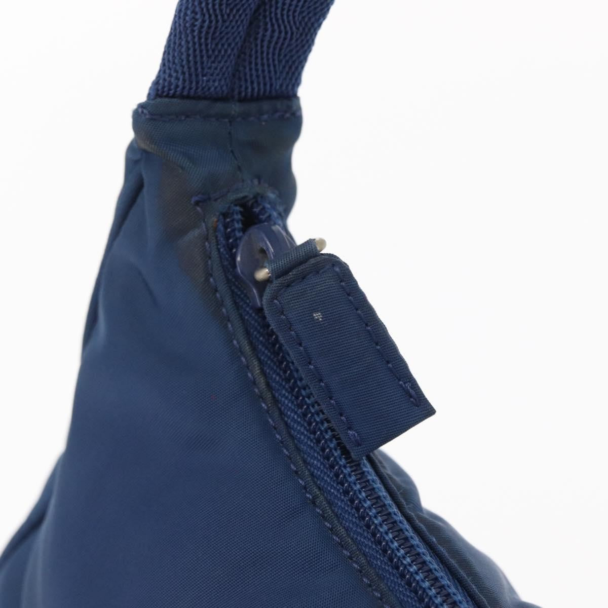 Prada PRADA Hand Bag Nylon Blue Silver Authentic 161409