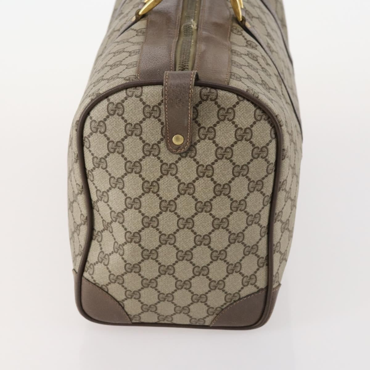 Gucci GUCCI GG Supreme Hand Bag Leather 2 Set Black Beige Authentic 173983