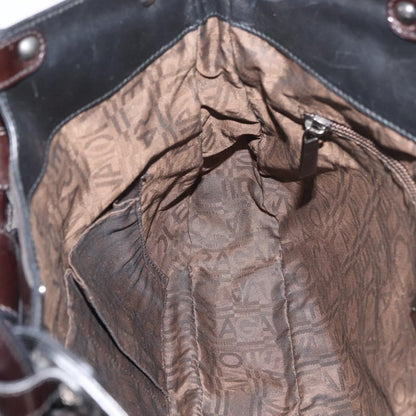 Salvatore Ferragamo Salvatore Ferragamo Gancini Hand Bag Patent leather Dark Brown Authentic bs35239