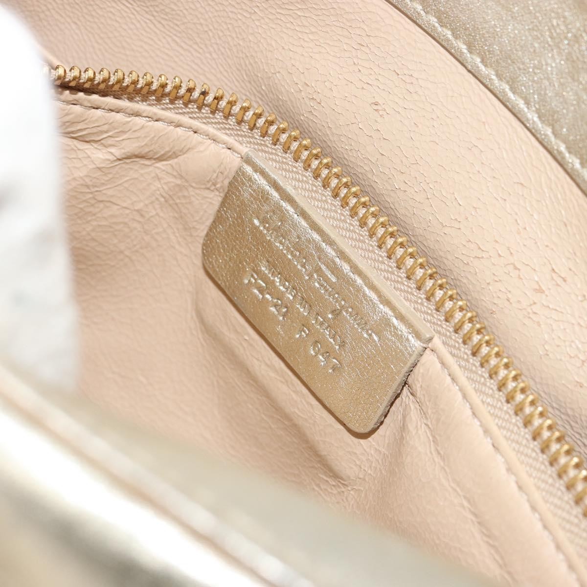Salvatore Ferragamo Salvatore Ferragamo Sofia Gancini Hand Bag Leather 2way Gold Authentic 179912A