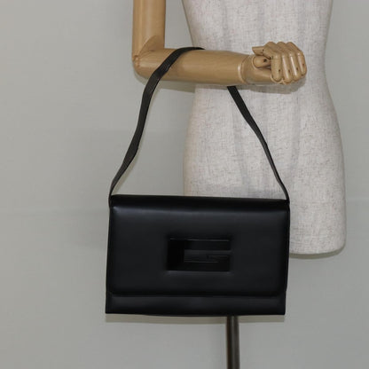 Gucci GUCCI Shoulder Bag Leather Black Silver 001 3064 Authentic 146004