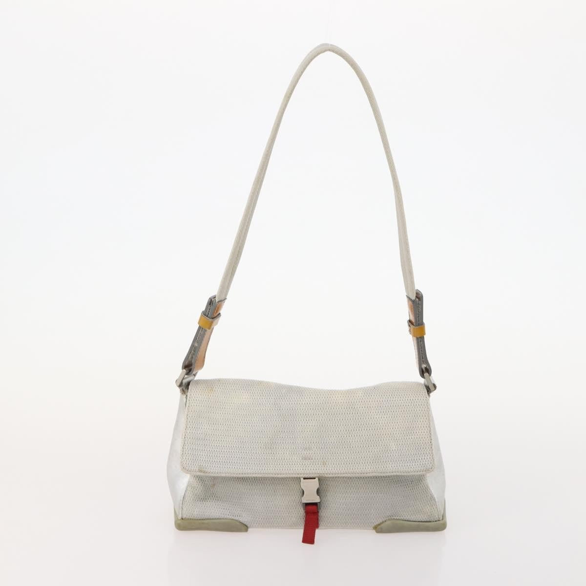 Prada PRADA Hand Bag Nylon 4 Set Black Silver Green Authentic 178840