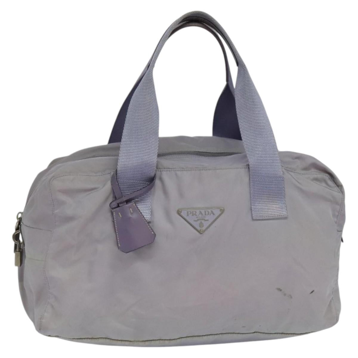 Prada PRADA Boston Bag Nylon Purple Silver Authentic 115876