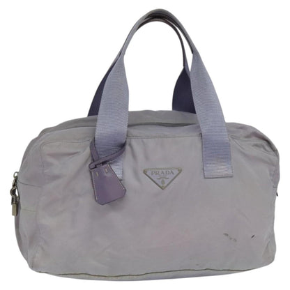 Prada PRADA Boston Bag Nylon Purple Silver Authentic 115876