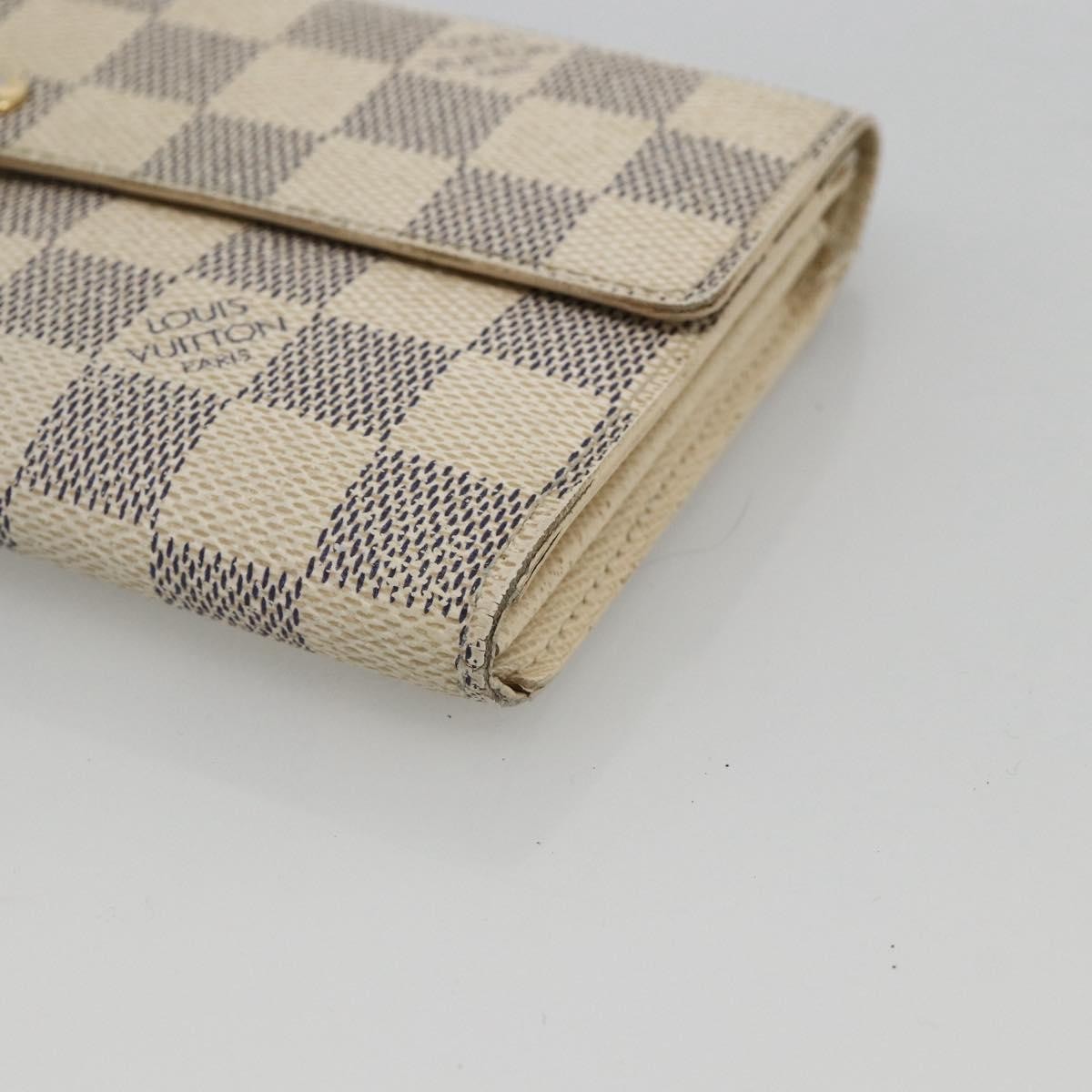 Louis Vuitton LOUIS VUITTON Damier Azur Portefeuille Sarah Long Wallet N61735 LV Authentic YKZ1187 Bag
