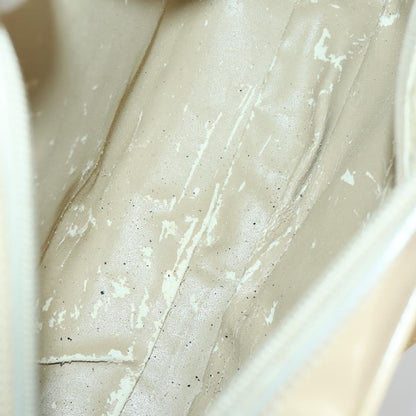 Gucci GUCCI Hand Bag Patent leather 2way Beige Silver 000 1274 0505 Authentic 155235