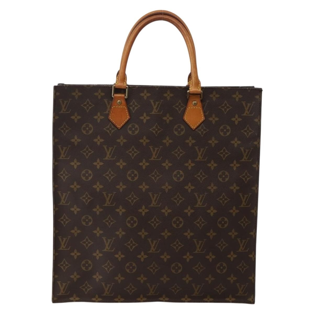 Louis Vuitton LOUIS VUITTON Monogram Sac Plat Hand Bag M51140 LV Authentic 143141