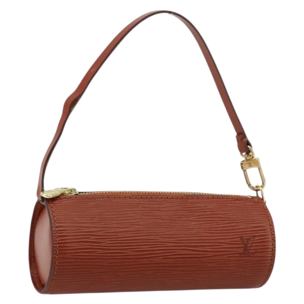 Louis Vuitton LOUIS VUITTON Epi Soufflot Pouch Accessory Pouch Brown LV Authentic BA12310A Bag