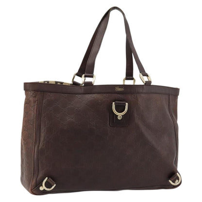 Gucci GUCCI GG Canvas Guccissima Tote Bag Leather Brown Gold 141472 Authentic 176366