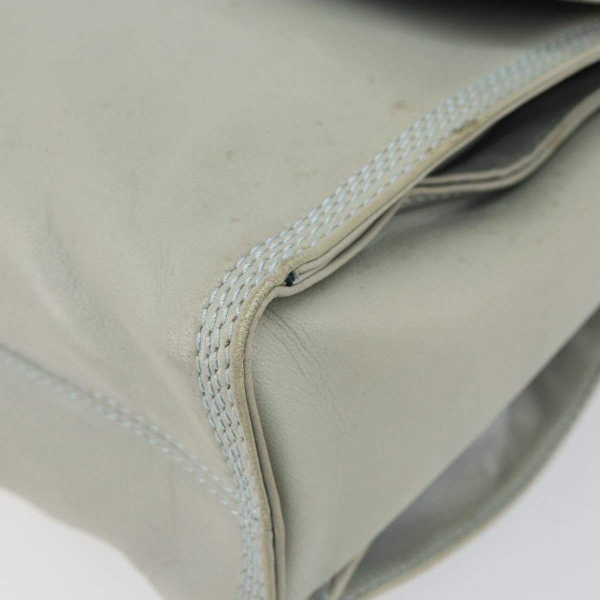 Loewe LOEWE Anagram Shoulder Bag Leather Gray Gold Authentic 166708