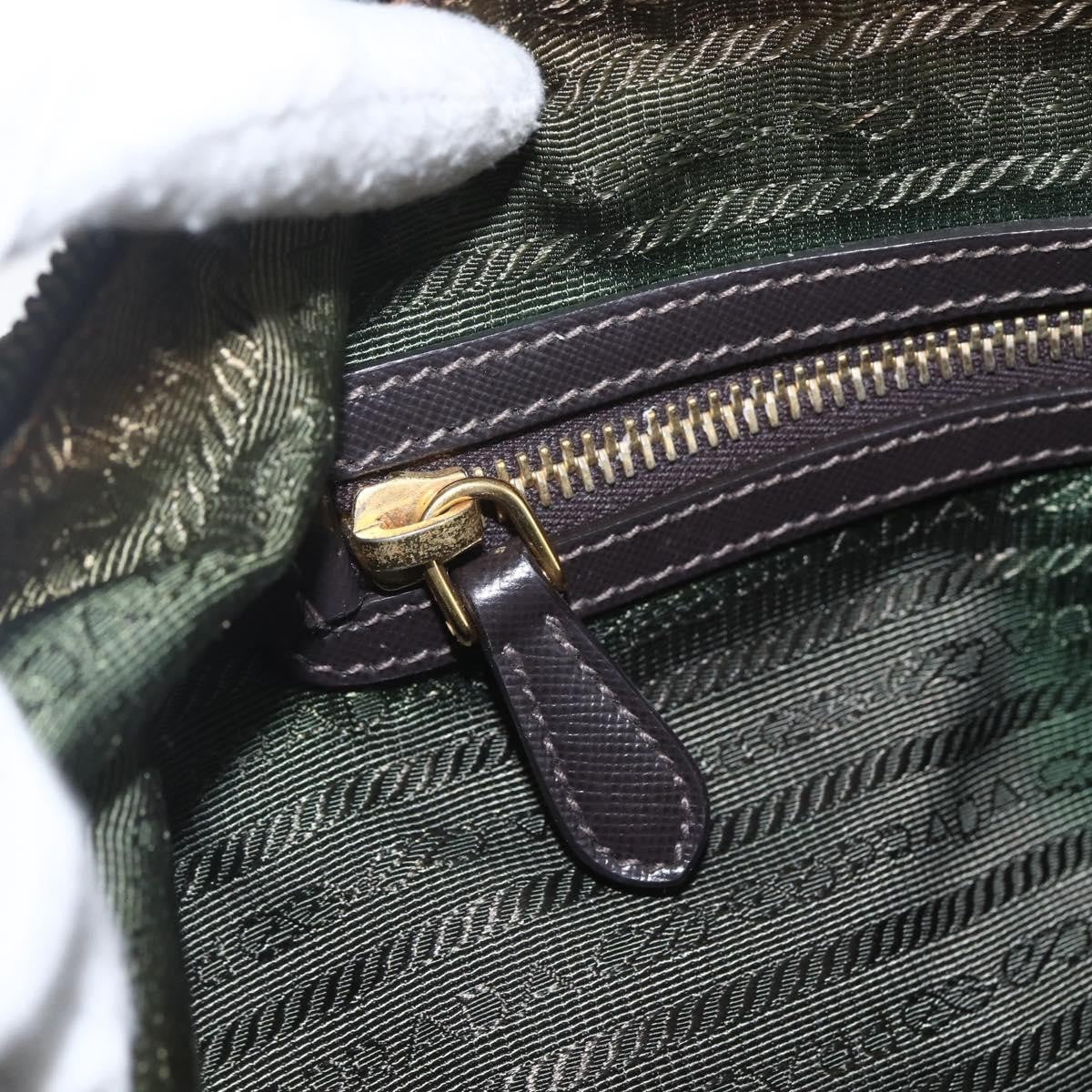 Prada PRADA Shoulder Bag Nylon Leather Khaki Gold Authentic 165173