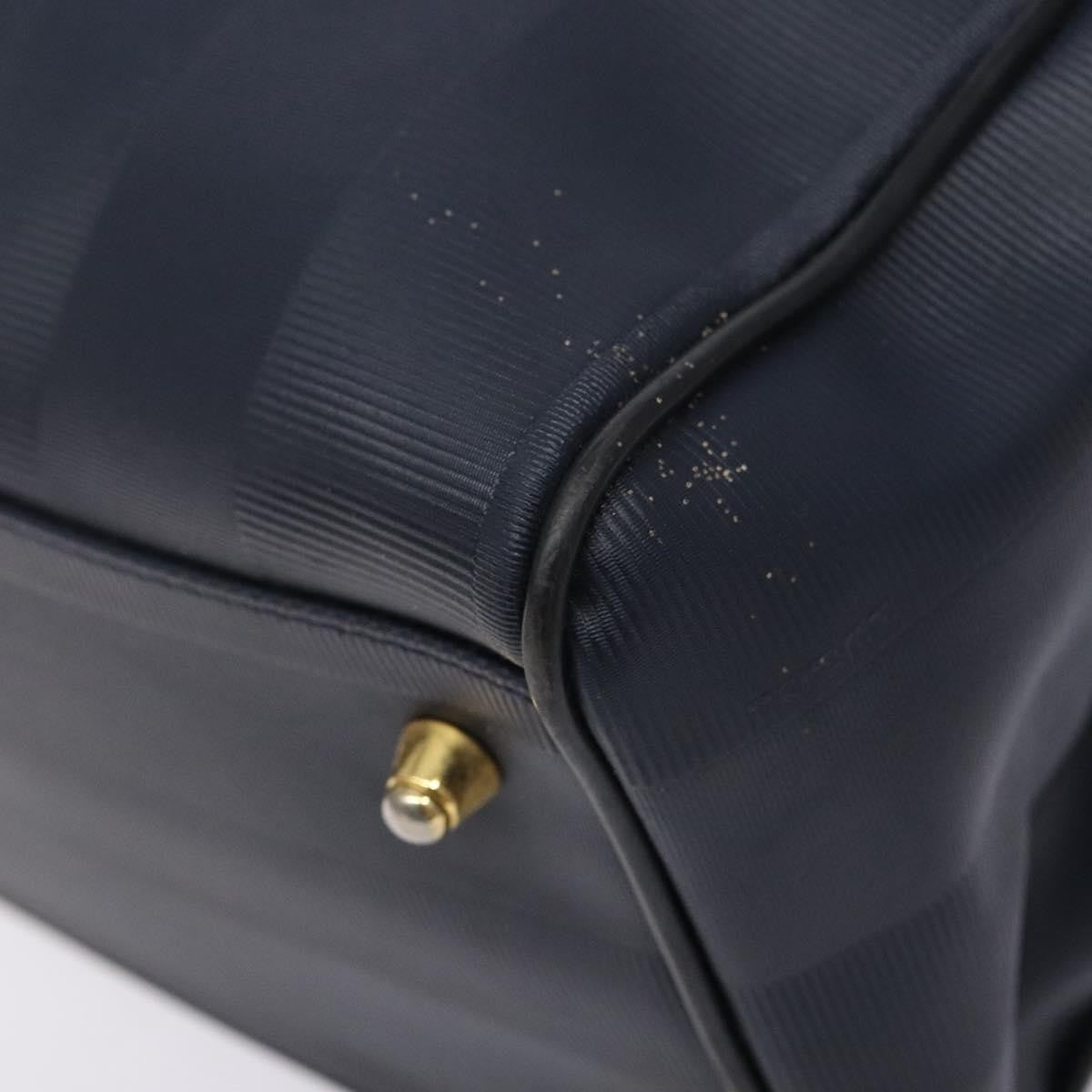 Fendi FENDI Pecan Canvas Hand Bag Navy Gold Authentic ep10858
