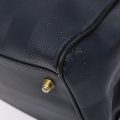 Fendi FENDI Pecan Canvas Hand Bag Navy Gold Authentic ep10858