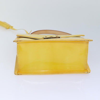 Louis Vuitton LOUIS VUITTON Monogram Vernis Spring Street Bag Lime Yellow M91068 Authentic 86715