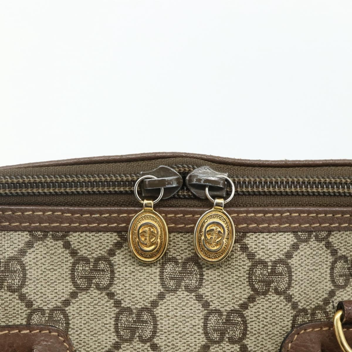 Gucci GUCCI GG Supreme Hand Bag PVC 2way Beige Gold Authentic 179199