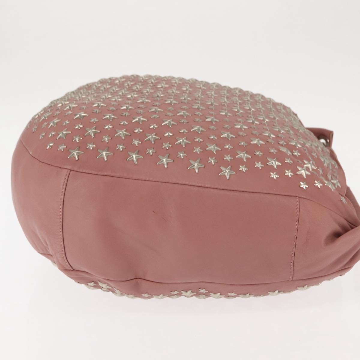 Jimmy Choo Jimmy Choo Star Studs Shoulder Bag Leather Pink Silver Authentic BA6611