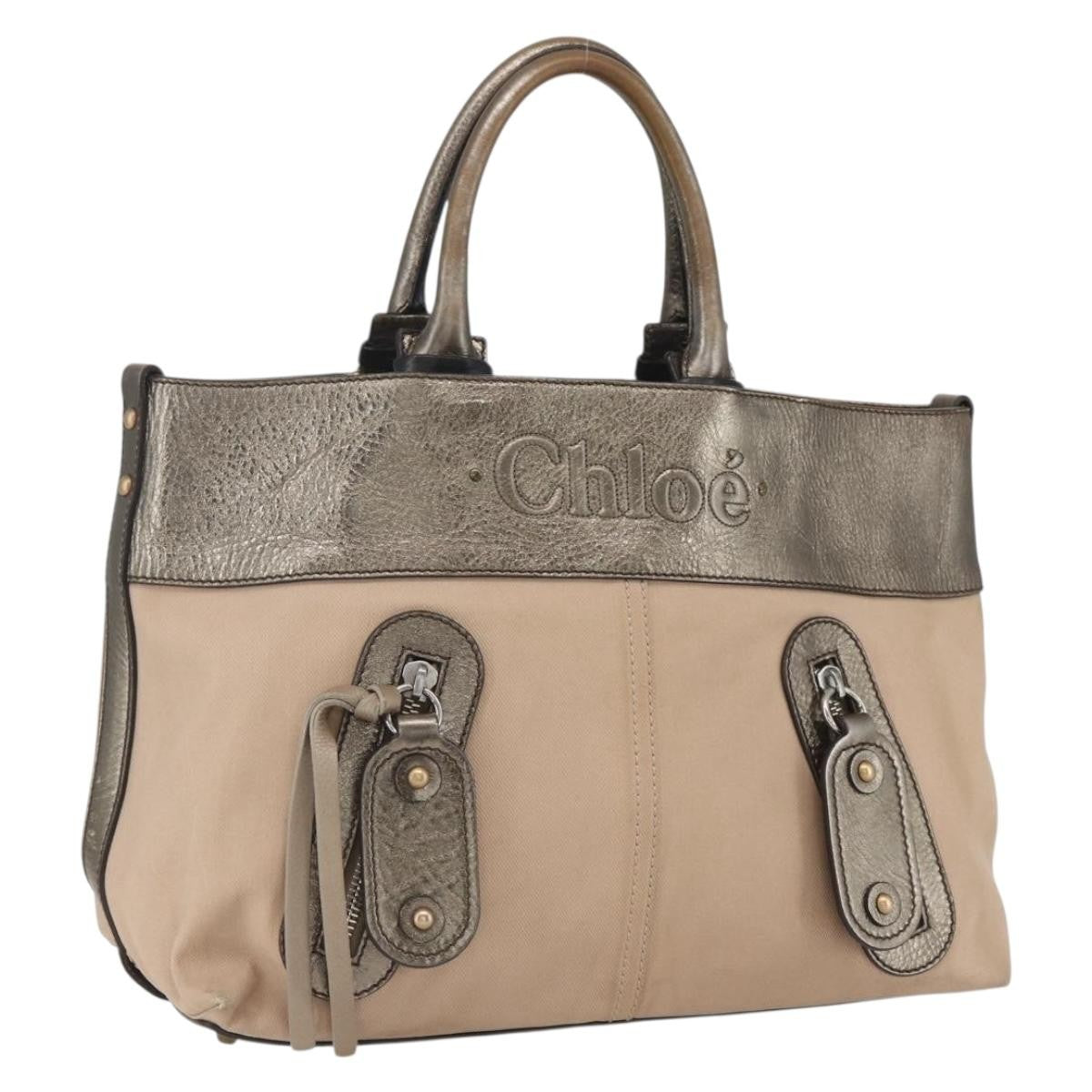 Chloé Chloé Chloe Tote Bag PVC Leather Gold Authentic 162332