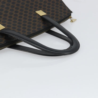 Celine CELINE Macadam Canvas Tote Bag PVC Leather Black Gold Authentic 168706