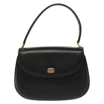 Gucci GUCCI Hand Bag Leather Black Gold 000 056 0004 Authentic ep10863