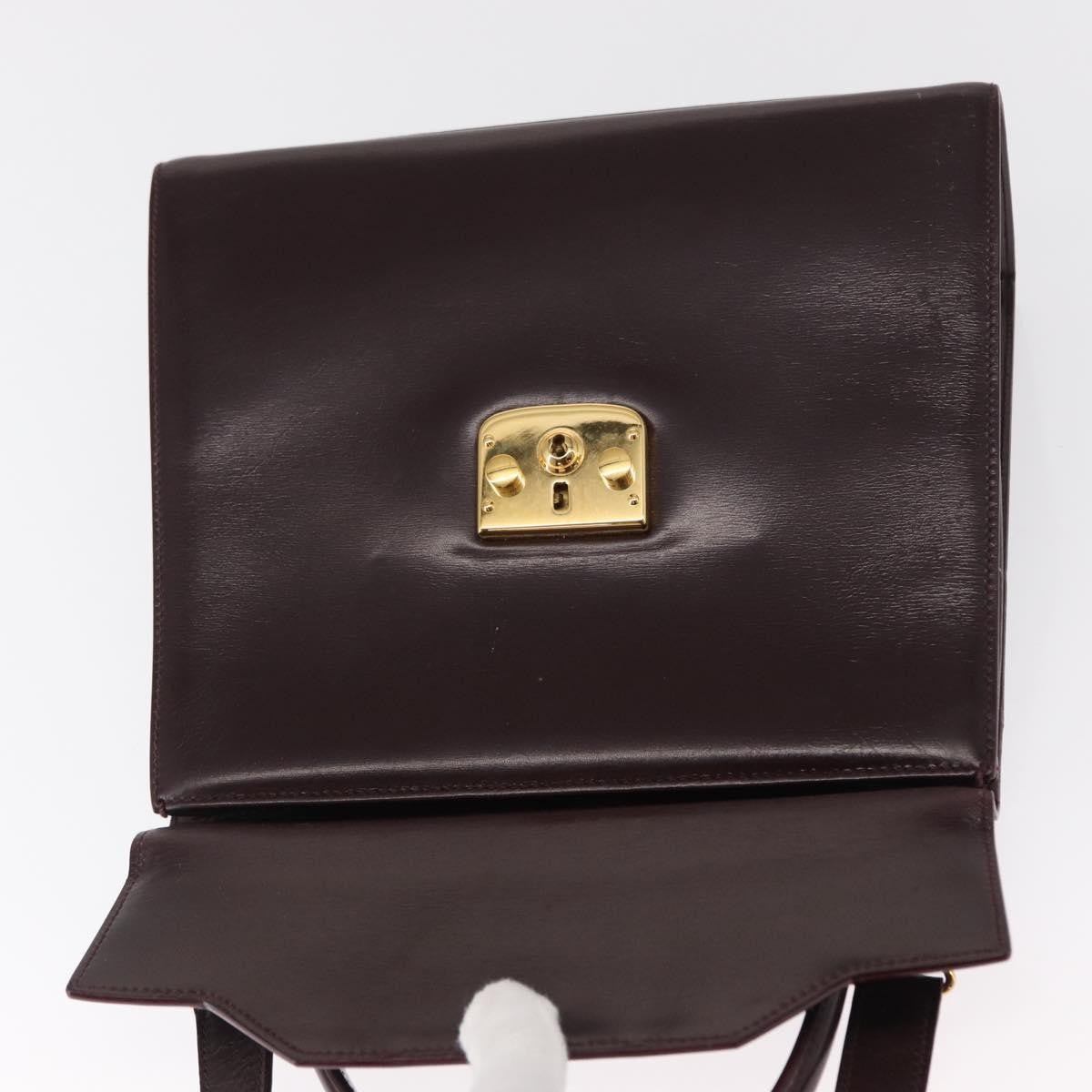 Gucci GUCCI Hand Bag Leather 2way Bordeaux Gold 000 2026 0258 Authentic ep12849