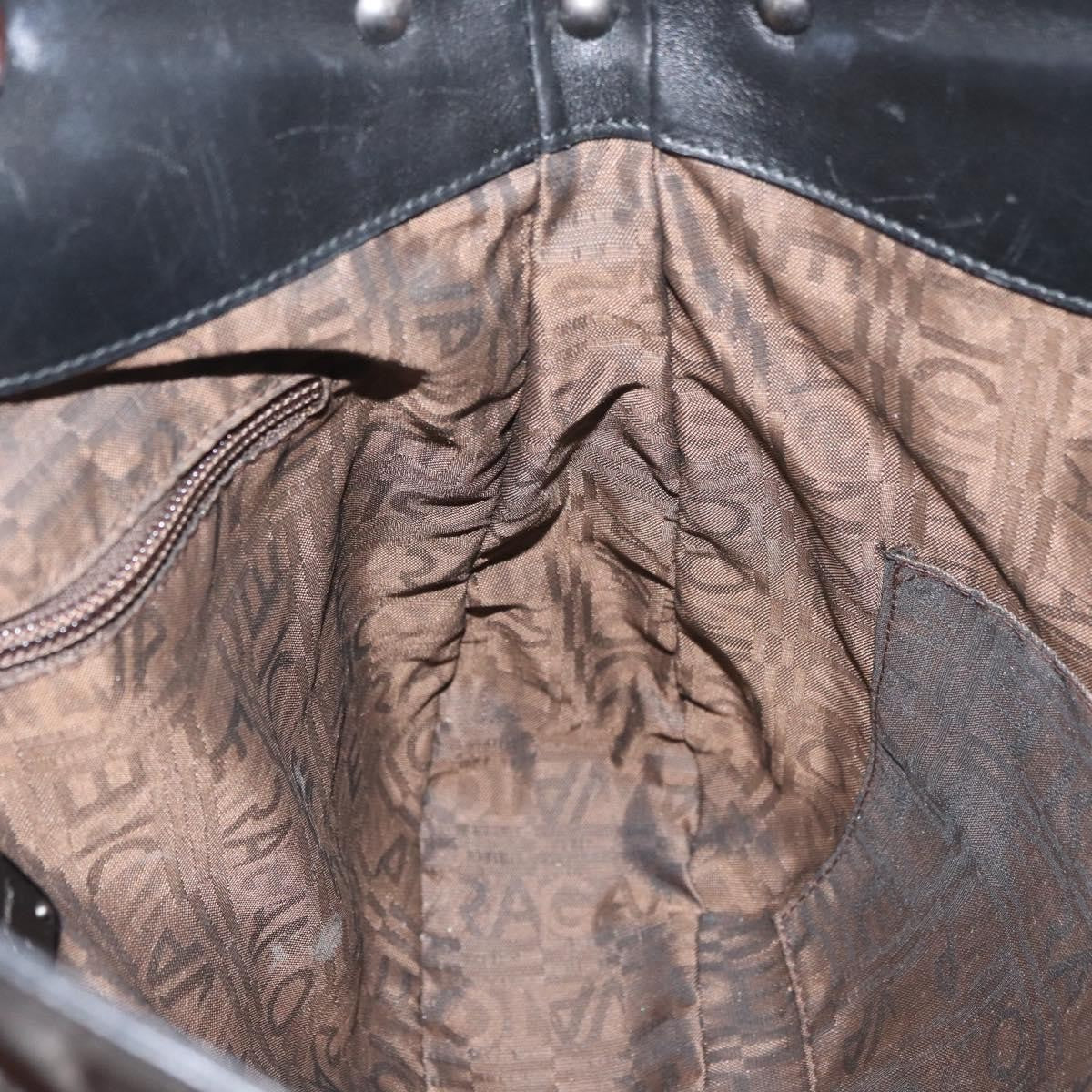 Salvatore Ferragamo Salvatore Ferragamo Gancini Hand Bag Patent leather Dark Brown Authentic bs35239