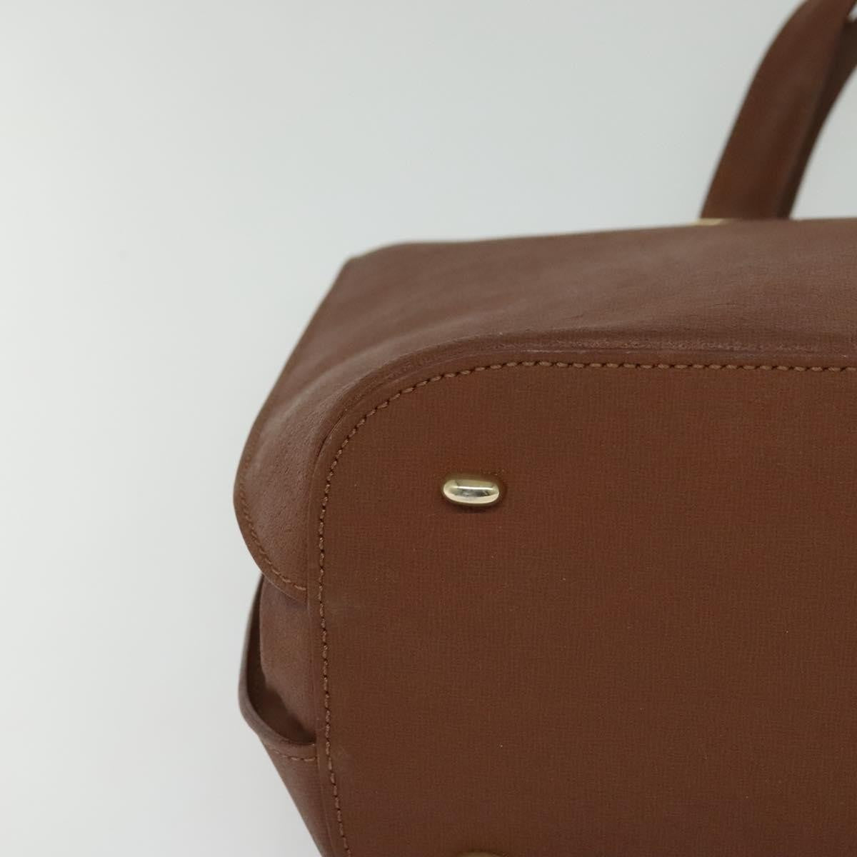 Celine CELINE Hand Bag Leather Brown Gold Authentic bs25822