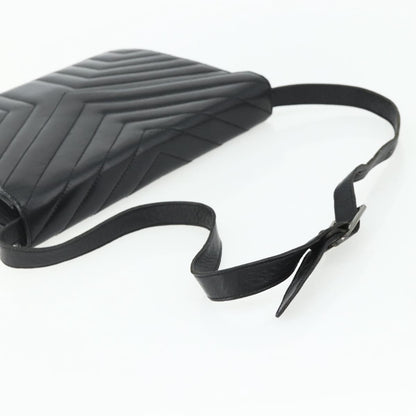 Saint Laurent SAINT LAURENT Shoulder Bag Leather Black Silver Authentic 176228