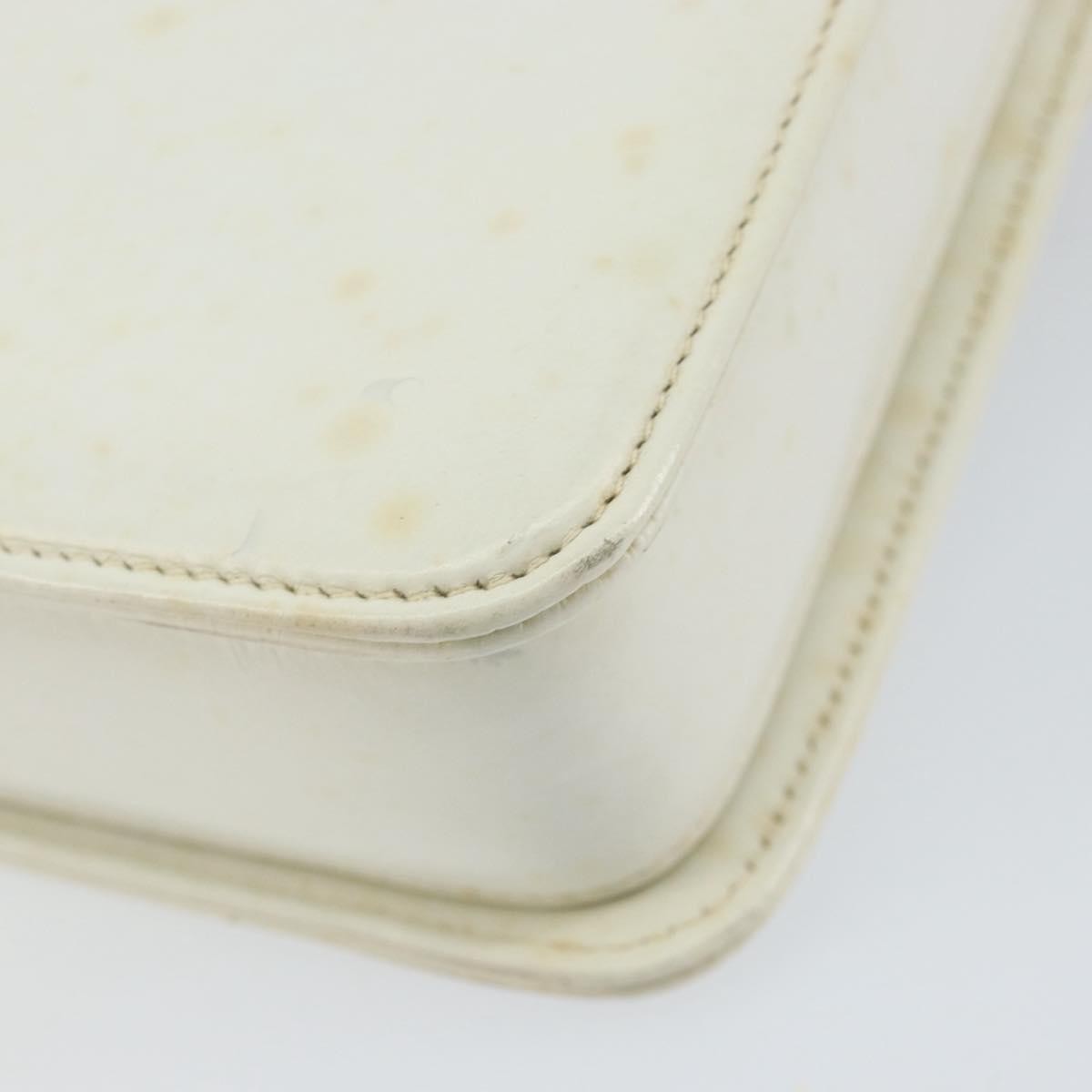 Gucci GUCCI Hand Bag Leather White Gold Authentic 154583