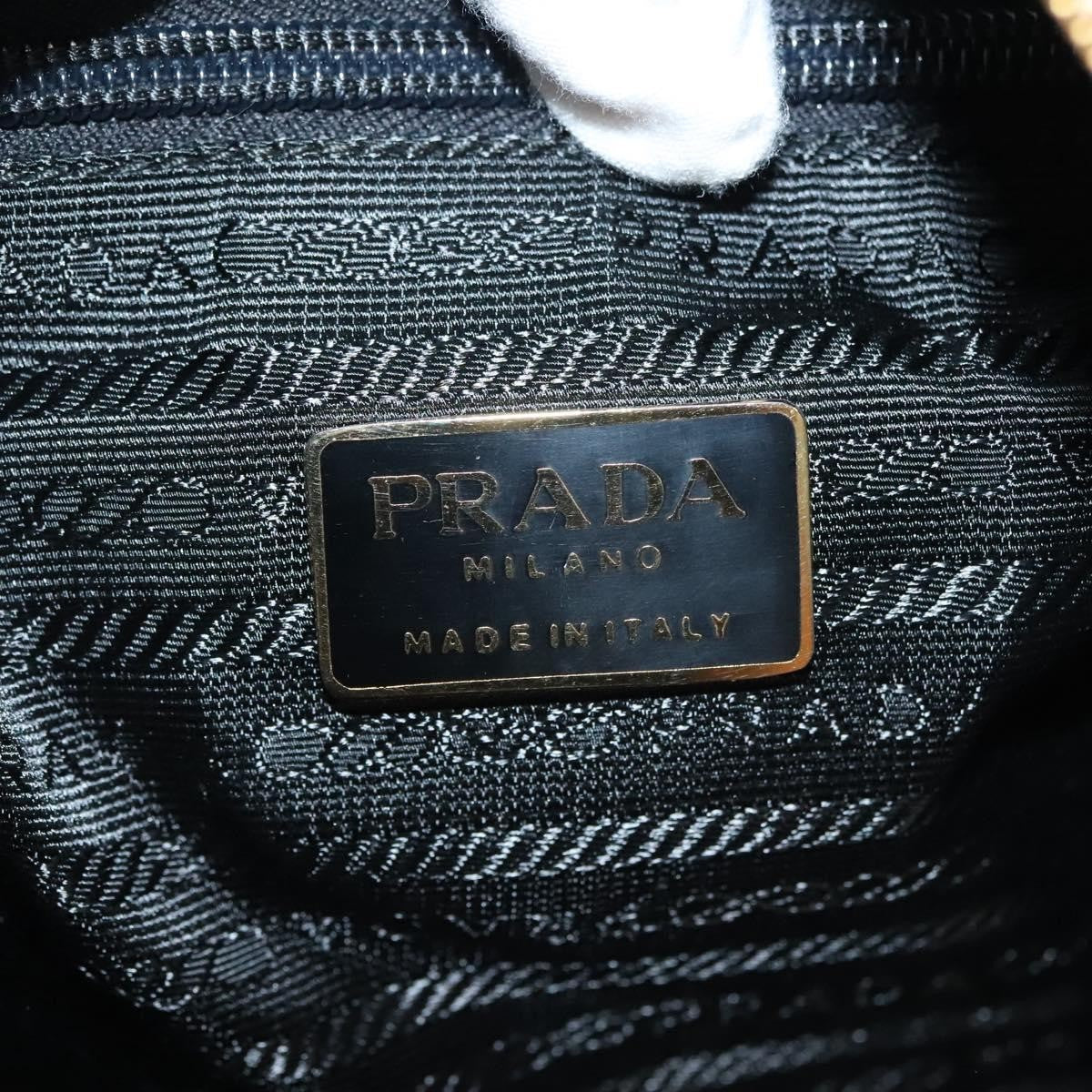 Prada PRADA Chain Shoulder Bag Leather Black Gold Authentic yk18939